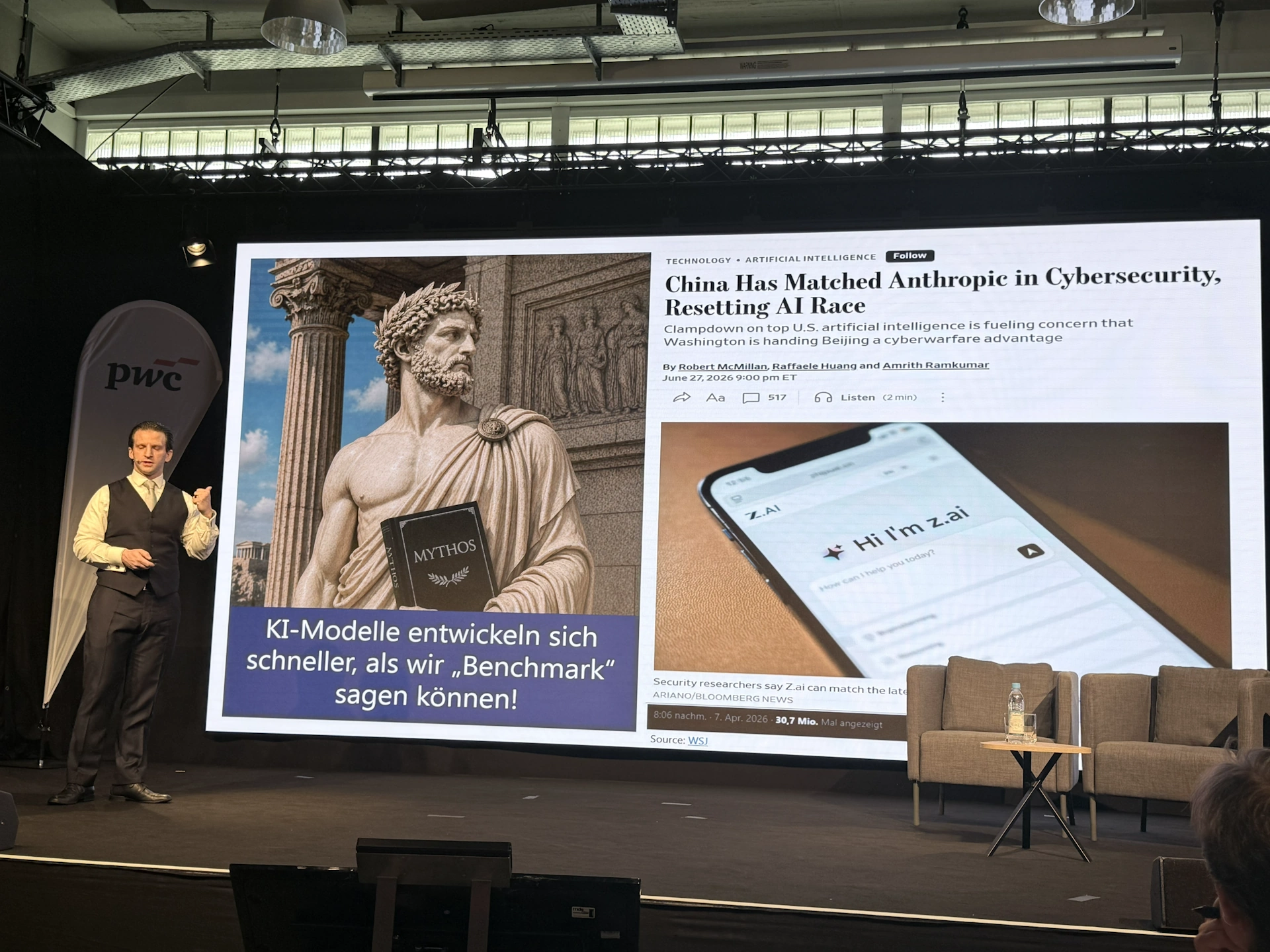 Markus Begerow spricht auf der AI4GOV München 2026 über chinesische KI-Modelle, Mythos und Cybersicherheit.